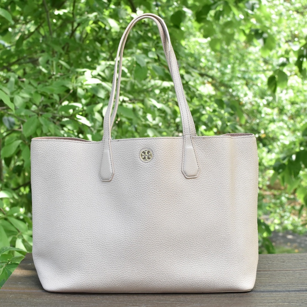 Tory Burch Brody Perry Light Oak Leather Tote